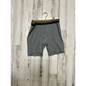 George Mens Boxer Briefs Size Large (36-38) Heather Grey Striped Waistband